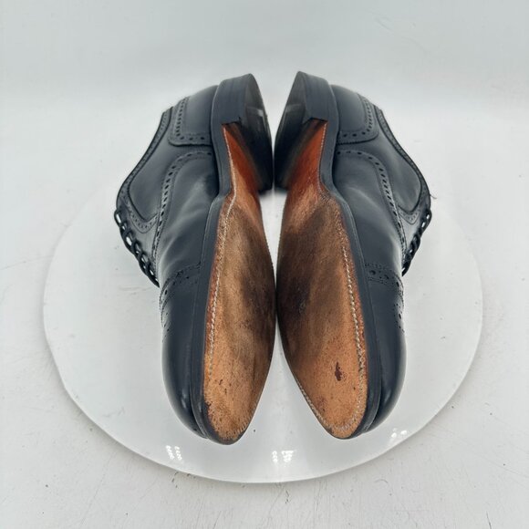 Allen Edmonds Strand Men Size 12B Black Leather Brogue Cap Toe Oxford Dress Shoe - Picture 7 of 12